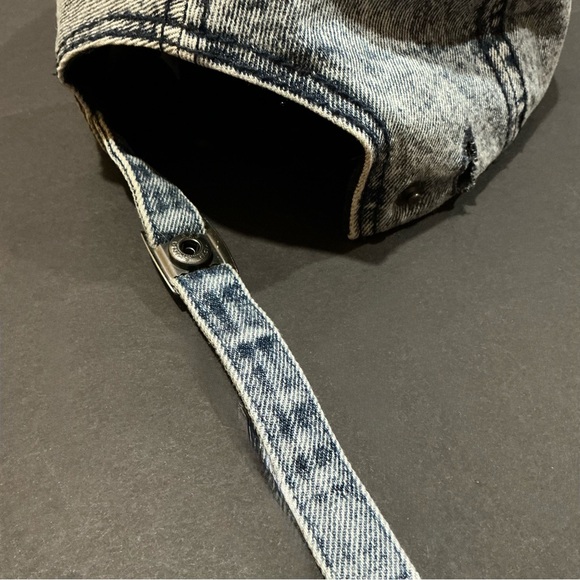 American Eagle Outfitters Baseball Cap Hat Stonewashed Denim Rainbow Embroidered - Picture 8 of 10